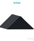 Black 8 pack Rug Pad Grippers For Hardwood Floors And Tile Surfaces No Slip Reusable And Washable Dual Sided Adhesive Pads
