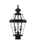 Georgetown 2-Light Outdoor Post Head In Polished Brass With Clear Beveled Glass, Weatherproof Exterior Light Fixture For Porch, Deck, Pathway