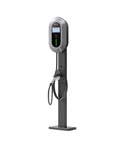 Heavy Duty Commercial DC Fast Charger Standalone Pedestal EVSE for Fleets Farms and Job Sites with charging cable.