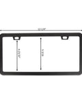 Slim Black Matte Aluminum License Plate Frame Set With Screw Caps Will Not Block Tags Rust Free Powder Coated Finish 2 Pieces standard size