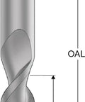 High Performance Cobalt Square Nose End Mill Two Flute Quarter Inch Weldon Shank dimensions and spiral design for precision machining.