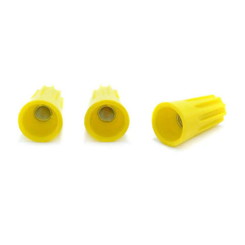 Yellow wire nuts part of Universal Dishwasher Installation Kit With 6 Foot Stainless Steel Hose And Burst Proof Water Supply Line