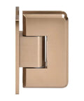 Hassle Free Adjustable Wall Mount Hinge Full Back Plate Design Fits 3/8 To 1/2 Inch Tempered Glass Dark Brushed Bronze Finish