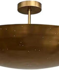Luxury Handcrafted Brass Pendant Light, Vintage Dome Ceiling Fixture with a smooth dome design and brass finish, ideal for dining areas.