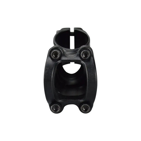 Front view of 31.8mm MTB Stem 35 Degree Aluminum 6061 T6, showcasing bolt pattern, for mountain, road, BMX bikes