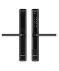 Slim Profile Smart Digital Door Lock Featuring Fingerprint Scanner And Mobile App Control Frictionless Keyless Entry For Composite Or Wooden Doors No Sweat Install Built Tough Shield In Black, side view with keypad