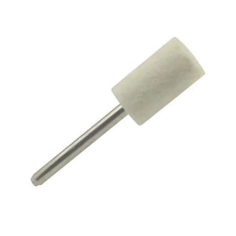 Single cylinder head from 100-Piece Wool Felt Grinding And Polishing Attachment Set For Dremel And Rotary Tools, Mandrel Mounted.