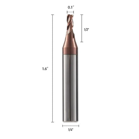 Five Piece 2.5mm Milling Cutter Set For Key Cutting Machines with dimensions, durable cutter bit for precise lock key cutting.