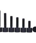Black Stainless Steel Circle Thumb Screws Set Twenty Pieces M2 X 5mm Knurled Head Plain Type Metric Manual Adjustment Screws