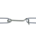 Heavy Duty Zinc Plated Steel Gate Hook For Securing Farm And Utility Building Doors With Tough As Nails Sharp Point Staples For No Sweat Exterior Install - silver steel gate hook with sharp drive staples designed for easy installation.