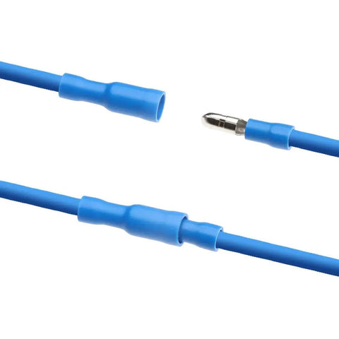 Close-up of blue insulated spade connectors from Insulated Spade Terminal Kit For Auto Wiring 102 330 400 Pcs Splice Butt Ring And Fork