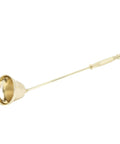Slick Stainless Steel Candle Snuffer With Ergonomic Long Handle And Hassle Free Wick Control For Tapered Dinner Candles And Fresh Home Decor Setup In Classic Gold Finish, showing the elegant design and shiny gold finish.