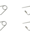 Four zinc-coated cotter pins for Throttle Rod Clevis Pin Kit For Go Kart Gas And Brake Pedal Linkage visible against white background