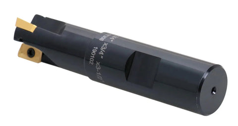 Beefy Three Quarter Inch Square Shoulder Indexable End Mill With 90 Degree Cut, Ten APKT11T308 Carbide Inserts, Three Quarter Inch Shank, Three Point Five Inch Overall Length, Heavy Duty Shoulder Milling Tool