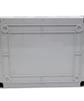Heavy Duty Abs Distribution Box For Circuit Breaker 12 Way, grey ABS housing bottom view with mounting points.