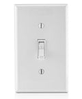 15 Amp 120 Volt Toggle Framed Single Pole AC Quiet Switch Residential Grade Grounding 10 Pack White Model 1451 2WM with wallplate