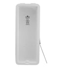 Tough As Nails White Surface Mount Fire Extinguisher Box with Snag Free Break Bar Lid, open view, durable design.