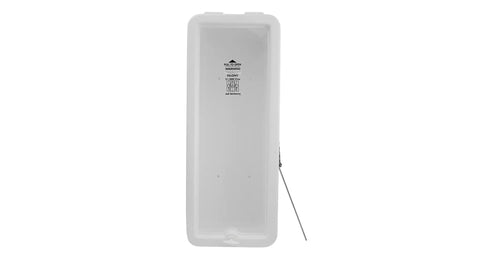 Heavy Duty Outdoor Fire Extinguisher Storage Box With Breaker Bar Access Surface Mount White Weatherproof Lock Cabinet Compatible With Ten Pound Units No Sweat Six Pack Built Tough To Beat The Weather