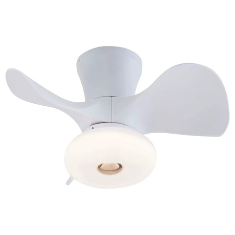 Ceiling Fan with Light 36W Built-in Illumination 6 Speed Settings Color, modern design, white blades, round light fixture.