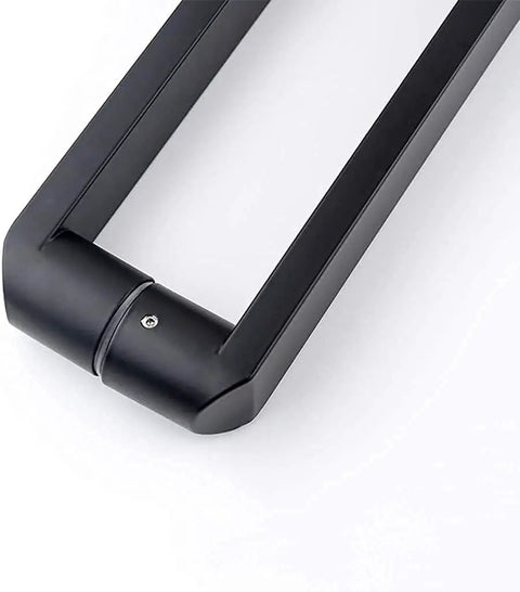 Tough As Nails Square Tube Glass Door Pull Handle Black Finish Push Pull for Office Home Use Fits Glass Wood Metal Doors