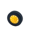 4 Pack RC Car Wheels With Rubber Tires And Round Rod Shafts Axles For RC Truck And Robot DIY Model Replacement Parts showing yellow wheel
