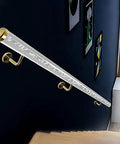 Top Shelf Acrylic Stair Handrail With Premium Gold Hardware Non Slip Wall Mount Grab Bar Rock Solid Grip No Sweat Install Tailored To Fit Your Exact Measurement Dependable Safety For Folks And Kids Daily. View from the side showcasing gold hardware and clear acrylic.