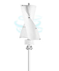 100W Vertical Axis Wind Turbine Kit With Controller And 2 Blades For Home Use, Durable Wind Power System, White Weatherproof Design