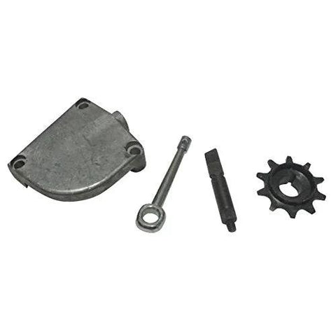 JRL 10T clutch drive kit: metal clutch cover, eye bolt, pin, and 10-tooth sprocket