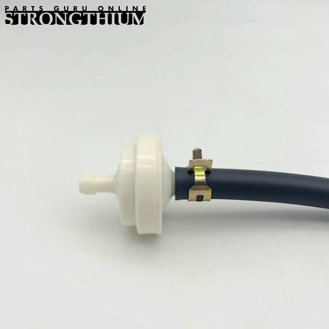 Inline Gas Fuel Filter Replacement For Lawn Mowers And Small Engines One Quarter Inch ID Fits Briggs Stratton Craftsman Toro 394358s 56679 394358 394358B 7014359YP 56679MA Includes Two Filters And Four Clamps focus on single filter and clamp close-up on white surface