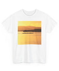 Outrigger Canoe Sunset Molokai Hawaii Tee Unisex Heavy Cotton Shirt White Size Large With Relaxed Fit And Smooth Seamless Body