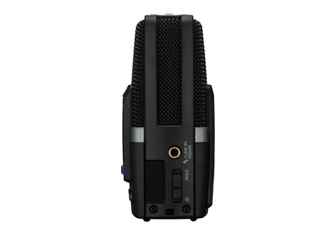 Back view of Essential Handheld Recorder With Three Built-In Microphones, Nine Recording Patterns, showing ports and controls.