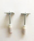 100 Pcs Blind Rivets Assortment Kit With Large Flange Aluminum Rivets For Woodworking And Steel Projects Includes 8x32mm And 8x42mm Mandrel Riveting Set Built To Withstand Higher Radial Tension And Increase Torque Strength For Ceiling Decor. Two large flange aluminum blind rivets with mandrels, shown on white background