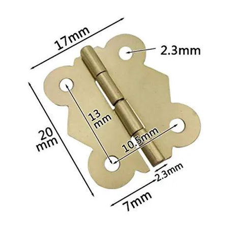Mini Butterfly Cabinet Hinges 20mm X 17mm Bronze Zinc Alloy Bulk Pack 2000 Pcs with dimensions