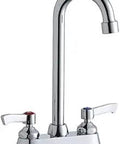 Deck Mount Gooseneck Spout Faucet With Lever Handles Chrome No Fuss ADA Compliant Lead Free NSF ANSI 61 372 Certified Low Flow