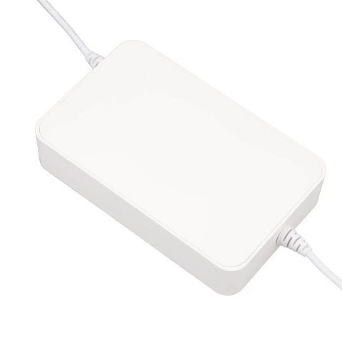 Slick Mini Ups Battery Backup With 4400mah Reserve For Smooth Emergency Power Transfer, white unit connected to power.