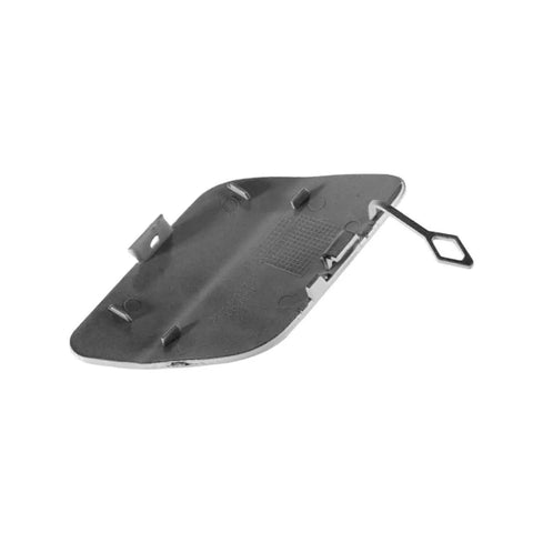 Backside view of White Rear Bumper Tow Hook Eye Hole Cover Cap For Mercedes-Benz C300 2015-2020 C400 2015 C43 AMG 2017-2018