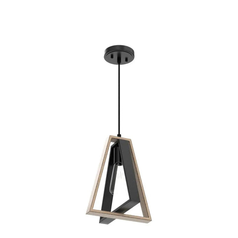 Farmhouse Pendant Light Kit Two Pack with Adjustable Hanging Lights for Kitchen Island Black and Wood Rustic Fixture
