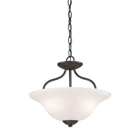 Conway 15 Inch Wide 2 Light Oil Rubbed Bronze Semi Flush Mount Light Fixture With Glass Panels for modern hallway lighting.