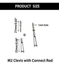 Six Piece RC Airplane U Clip Clamp Metal Clevis With Pull Rod Connector Coupler Pushrod Connect Shaft M2 Size Style 1