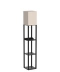 Maxwell Charger Shelf Floor Lamp With USB Ports And Outlet Corner Display Lamp With Built In Shelves for modern living space