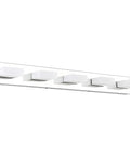 Modern Stainless Steel 3 Light LED Vanity Light Fixture With Frosted White Acrylic Shades, Cool White 6000K Vanity Bath Bar in chrome.