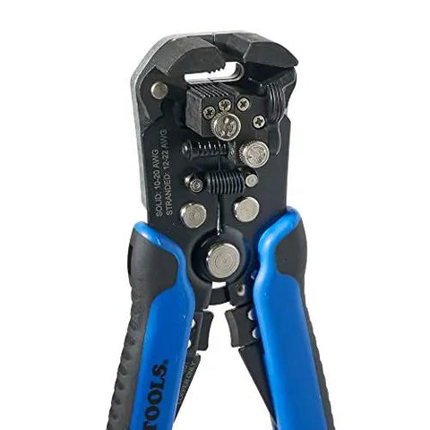 Self-Adjusting Wire Stripper And Cutter, Heavy Duty, Cuts And Strips 10-20 AWG Solid And 12-22 AWG Stranded, Romex 12/2 And 14/3 NM Cable