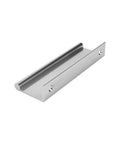 Concealed Edge Pull Handles 4 Pack 4.72 Inch Length Brushed Nickel Finger Edge Pulls for Cabinets, close-up side view