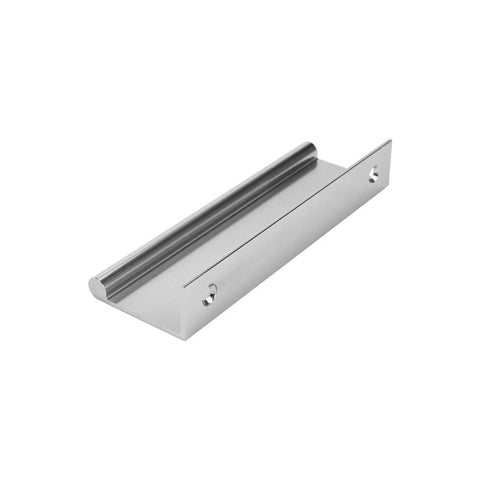 Concealed Edge Pull Handles 4 Pack 4.72 Inch Length Brushed Nickel Finger Edge Pulls for Cabinets, close-up side view