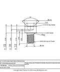 Right view technical drawing of Heavy Duty Grade Two Pure Titanium Socket Head Machine Screws, #8-32 x 1/4 UNC specifications.