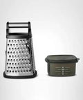 Gourmet 4 Sided Stainless Steel Box Grater With Fine Medium Coarse Grating And Slicing Options Detachable 3 Cup Storage Container