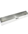 Oil Shelf Organizer For Garage And Enclosed Trailer, 12 Quart Bottle Holder Caddy, silver storage rack, 32x5x5 inches.
