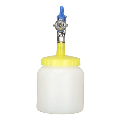 Top Rated 1.5mm Stainless Steel Air Paint Sprayer For Automotive And Industrial Varnish Coating with yellow cap and nozzle.