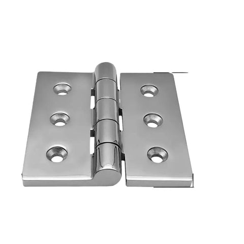 Premium 316 Stainless Steel Square Deck Door Hinge 100X100Mm Mirror Polish Finish, marine-grade hinge for boat decks.