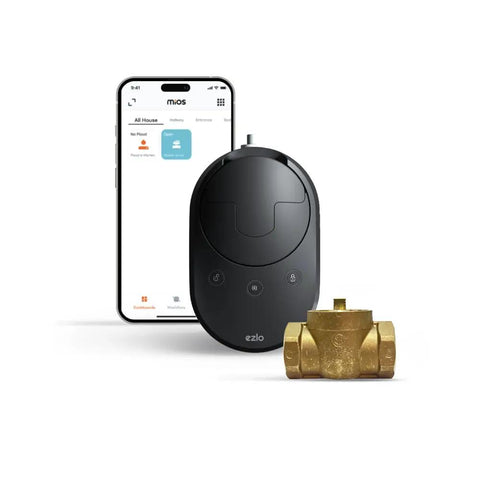 Smart Water Shut Off Valve With Z Wave Hub Compatibility 1 Inch Lead Free Brass Ball Valve With An Actuator Automated Leak Detection And Prevention Works With SmartThings Hubitat Ezlo And Other Z Wave Hubs, app-controlled valve and actuator